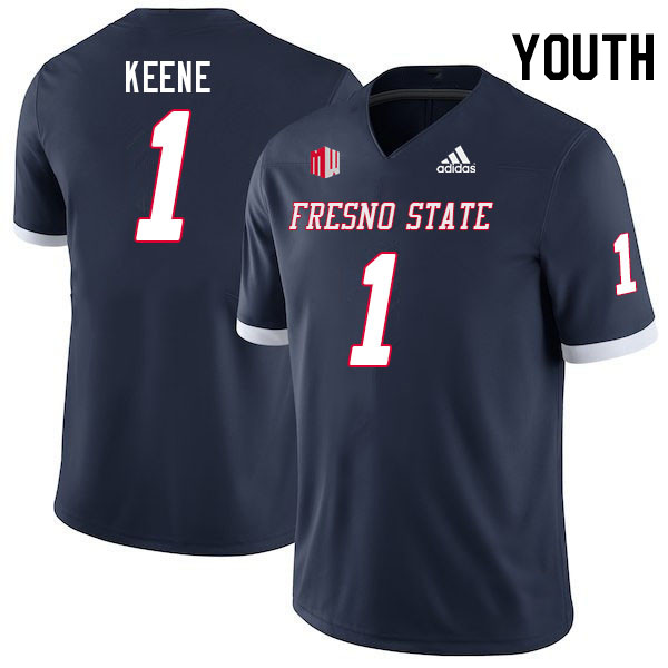 Youth #1 Mikey Keene Fresno State Bulldogs College Football Jerseys Stitched Sale-Navy - Click Image to Close